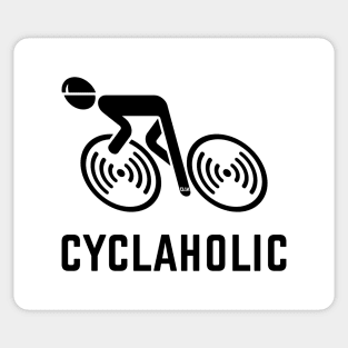 Cyclaholic (Cycling / Bicycle / Bike / Black) Sticker